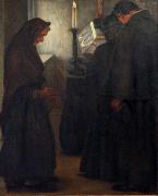 Karel Myslbek In the Mortuary oil on canvas